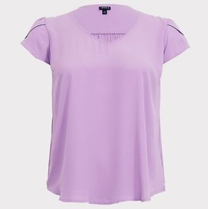 LAVENDER PURPLE GEORGETTE TULIP SLEEVE BLOUSE